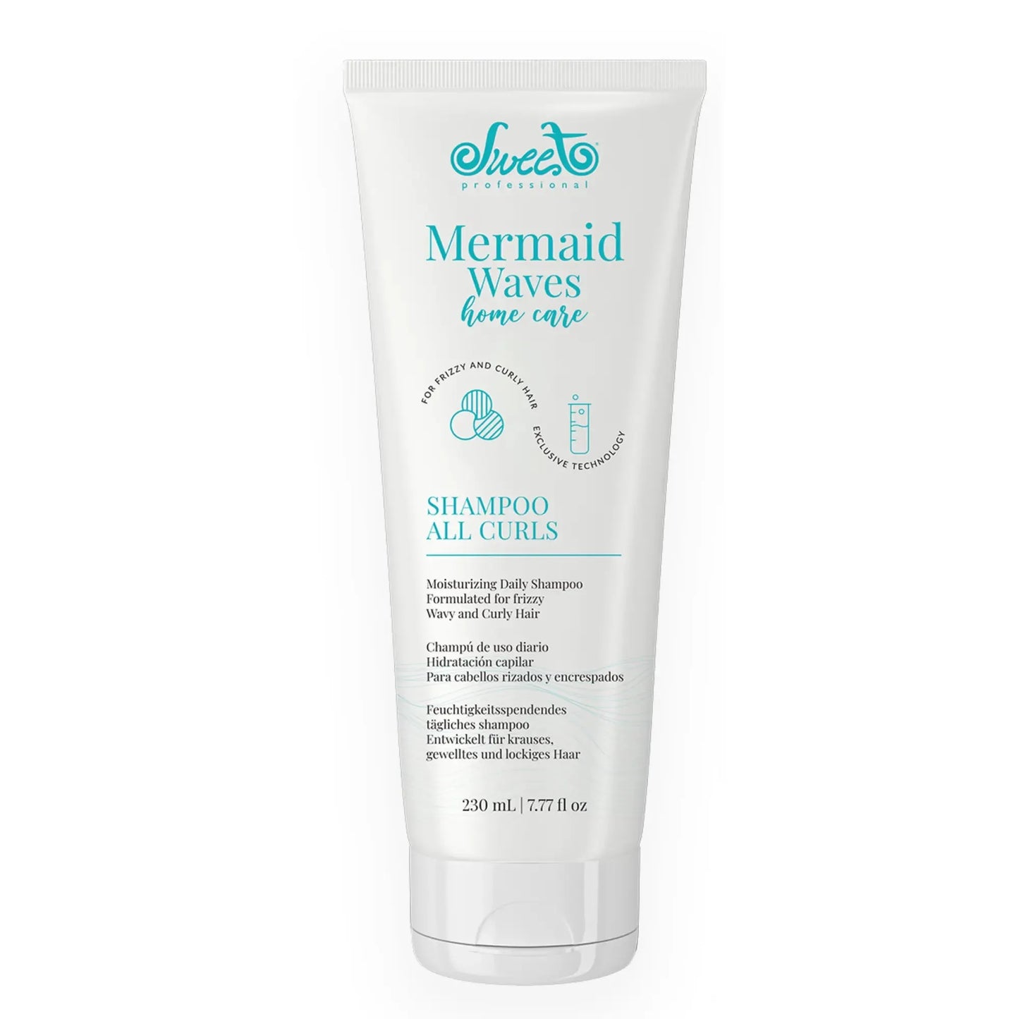 Mermaid Waves Curly Shampoo 230 ML, Limpia y cuida el cabello ondulado Capeli
