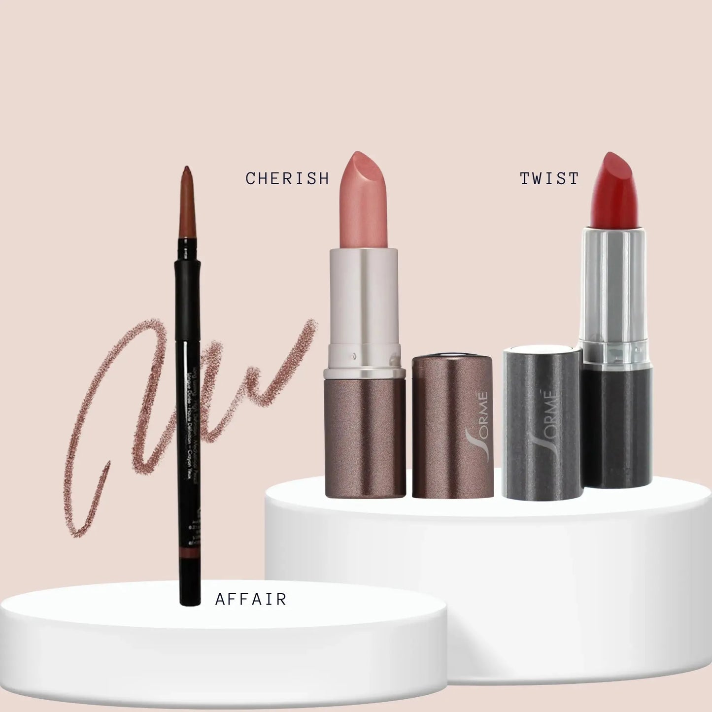 SORME: Delineador Affair + Labiales Minerales Cherish/Twist Capeli