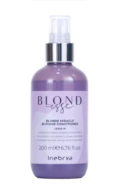 Inebrya - Acondicionador Blonde Miracle Bi-Phase 200 ml - Para Cuidado y Mantenimiento de Cabellos Rubios. Capeli