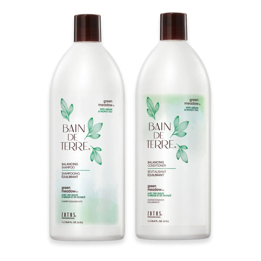 Baño de tierra Dúo Green Meadow Shampoo más Acondicionador 1000 ML, Para cabellos normales y grasos, sin parabenos Capeli