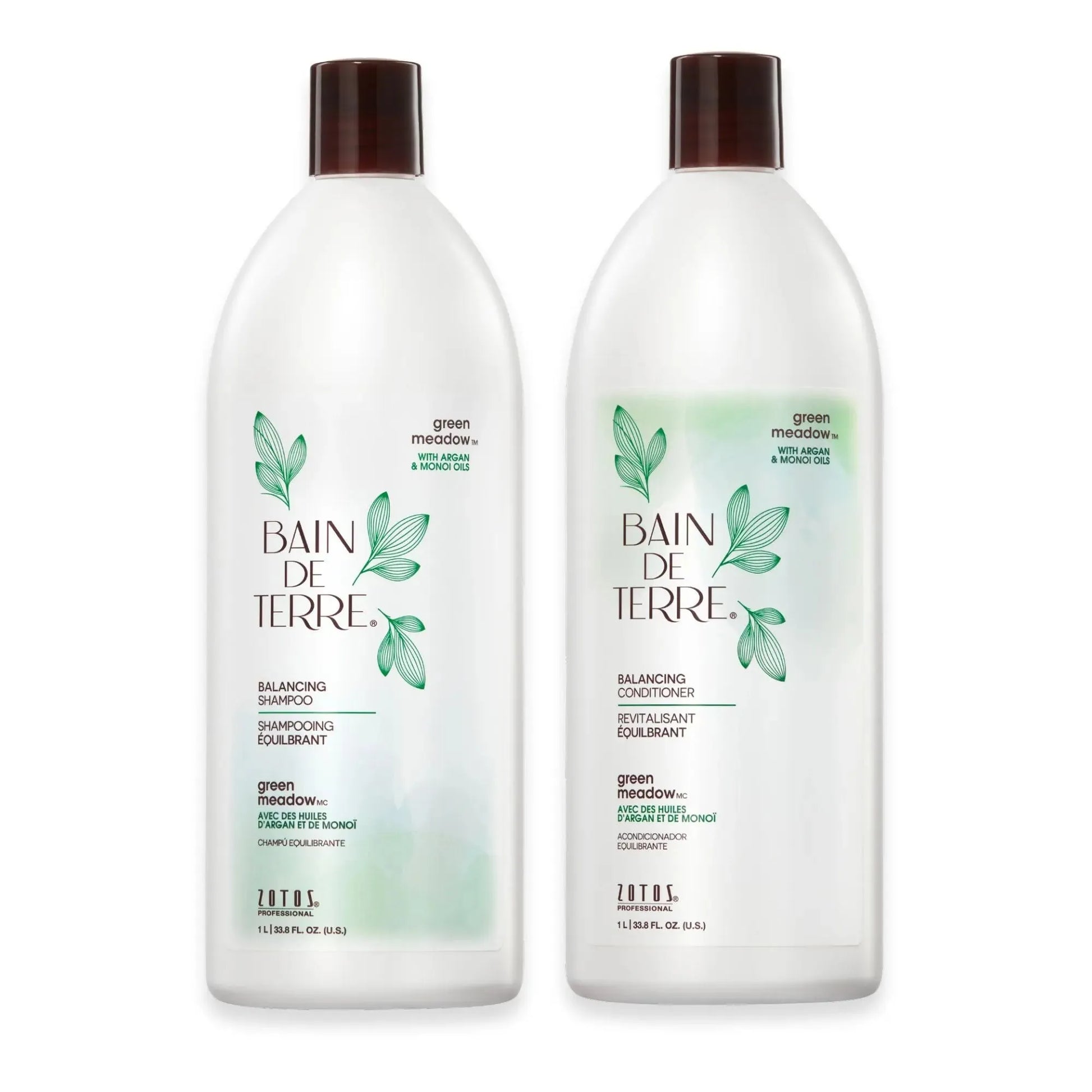 Baño de tierra Dúo Green Meadow Shampoo más Acondicionador 1000 ML, Para cabellos normales y grasos, sin parabenos Capeli