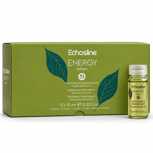 Echosline - Ampolla energizante 10 ML X 12 unidades para cabellos débiles y finos