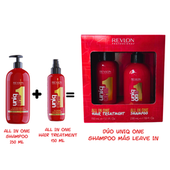 Revlon Professional, UniqOne All in One: Leave-In 150 ML + Shampoo 230 ML. La rutina completa con 10 beneficios reales para tu cabello