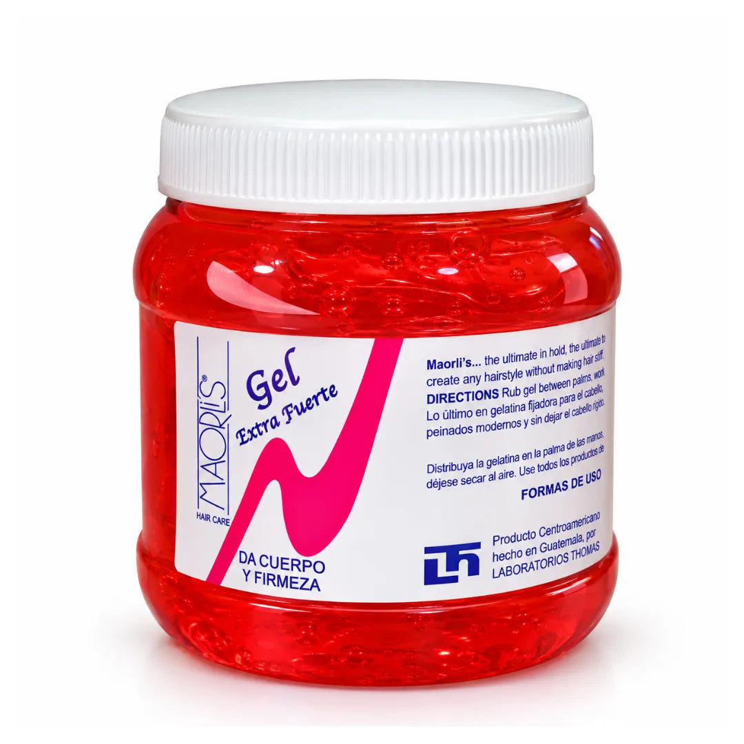 Maorlis Gel Fijador 8 Oz: Fijación extra fuerte y brillo para peinados duraderos