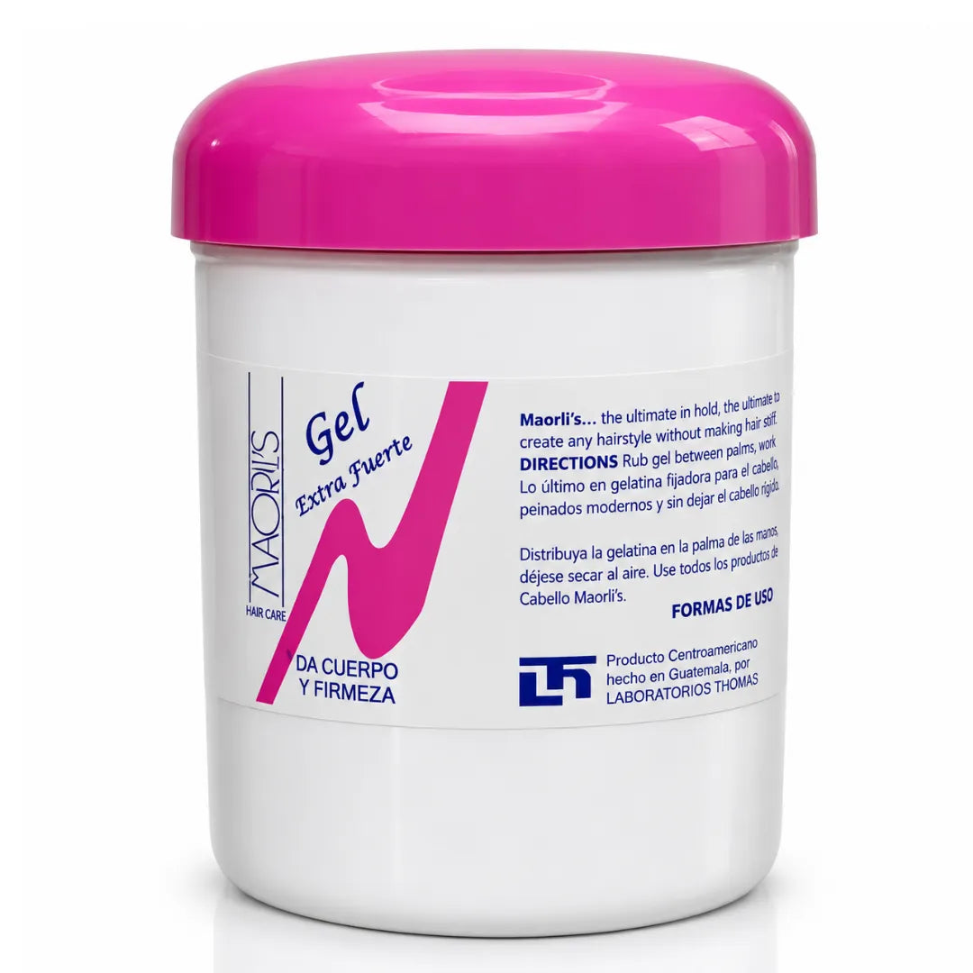 Maorlis Gel Fijador 16 Oz: Fijación extra fuerte y brillo para peinados duraderos