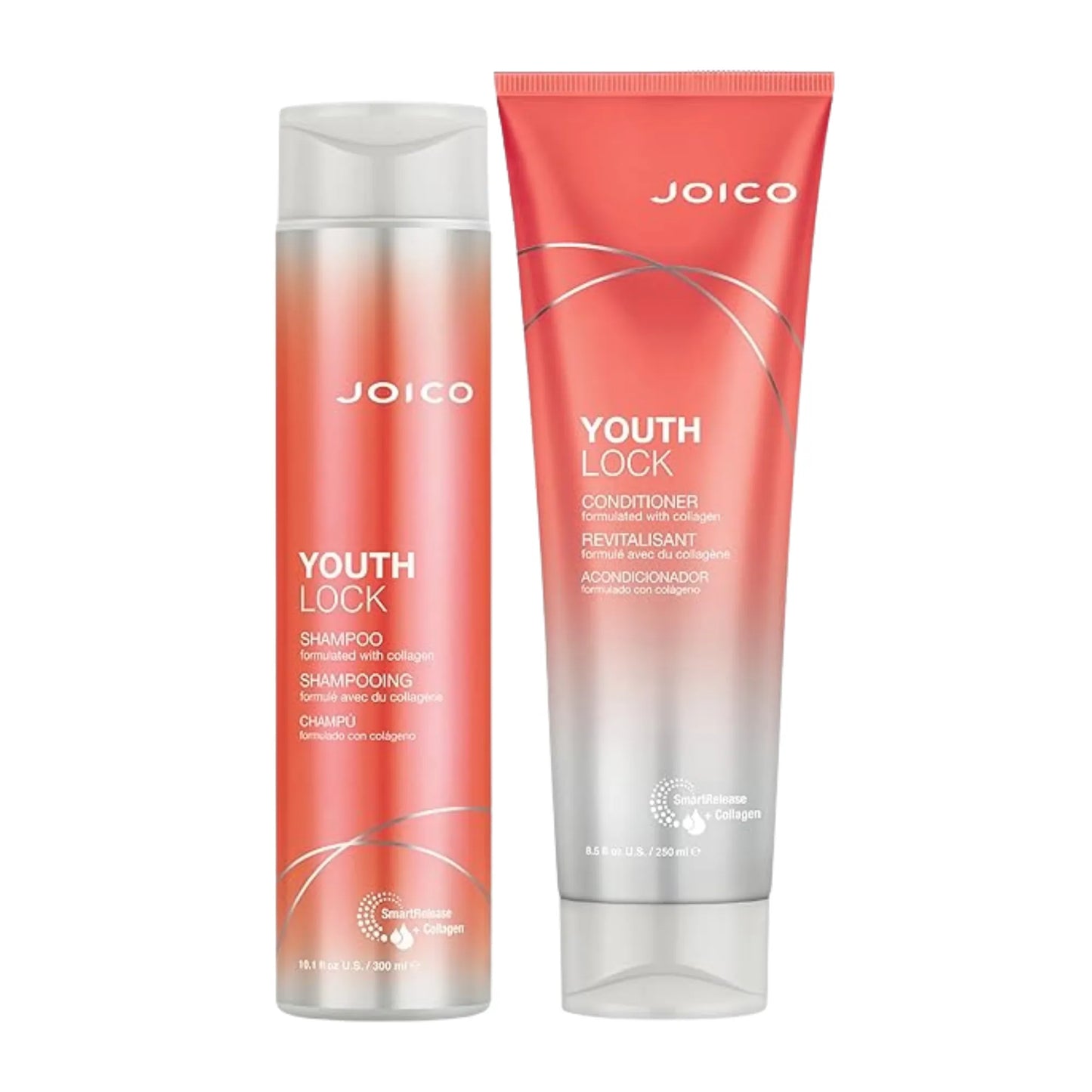 Joico YouthLock Duo Shampoo 300ml y Acondicionador 250 ml, El cabello Hermoso no tiene Edad