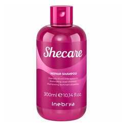 Inebrya Shampoo Ice Shecare Reconstructor 300 ml: Ilumina y repara el cabello dañado, restaurando la fibra capilar con queratina vegetal. Sin SLES ni sulfatos. Ideal para cabellos tratados.