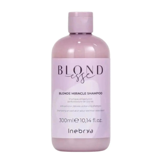 Inebrya Shampoo Blonde Miracle 300 ml: Hidrata y protege el cabello rubio, con aceite de coco y sin parabenos, manteniendo el color vibrante y un brillo luminoso por más tiempo. Capeli