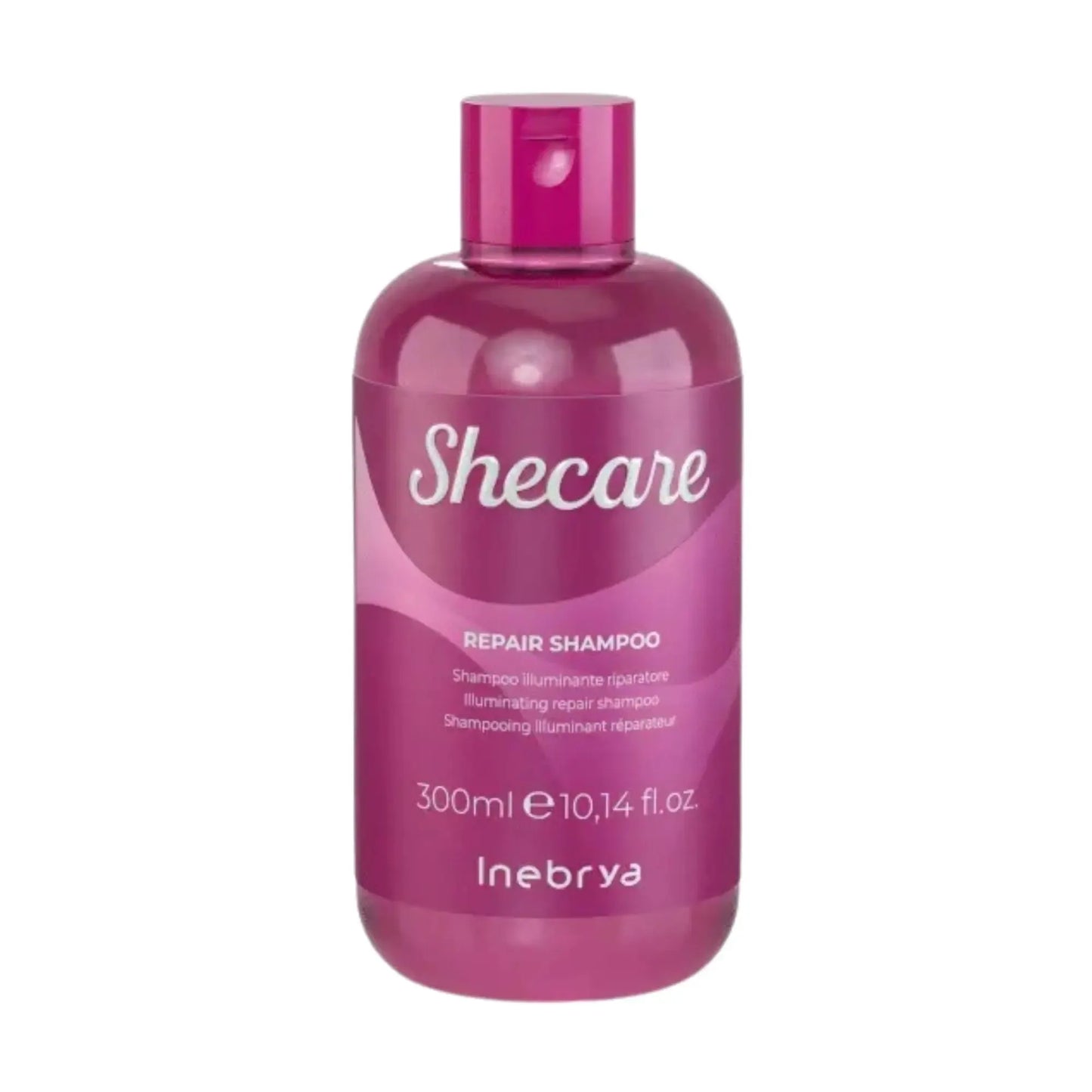 Inebrya Shampoo Ice Shecare Reconstructor 300 ml: Ilumina y repara el cabello dañado, restaurando la fibra capilar con queratina vegetal. Sin SLES ni sulfatos. Ideal para cabellos tratados. Capeli