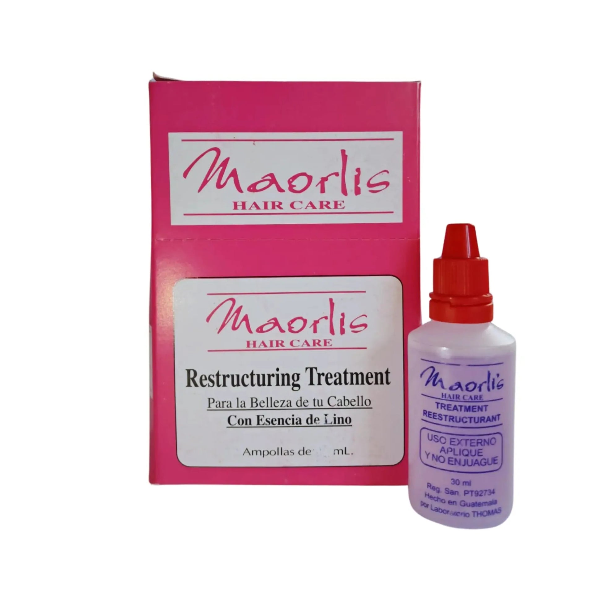 Maorlis Ampollas Restructurant Treatment Caja 6x30ml: Sin enjuague, revitaliza y nutre con extracto de linaza para cabello dañado Capeli