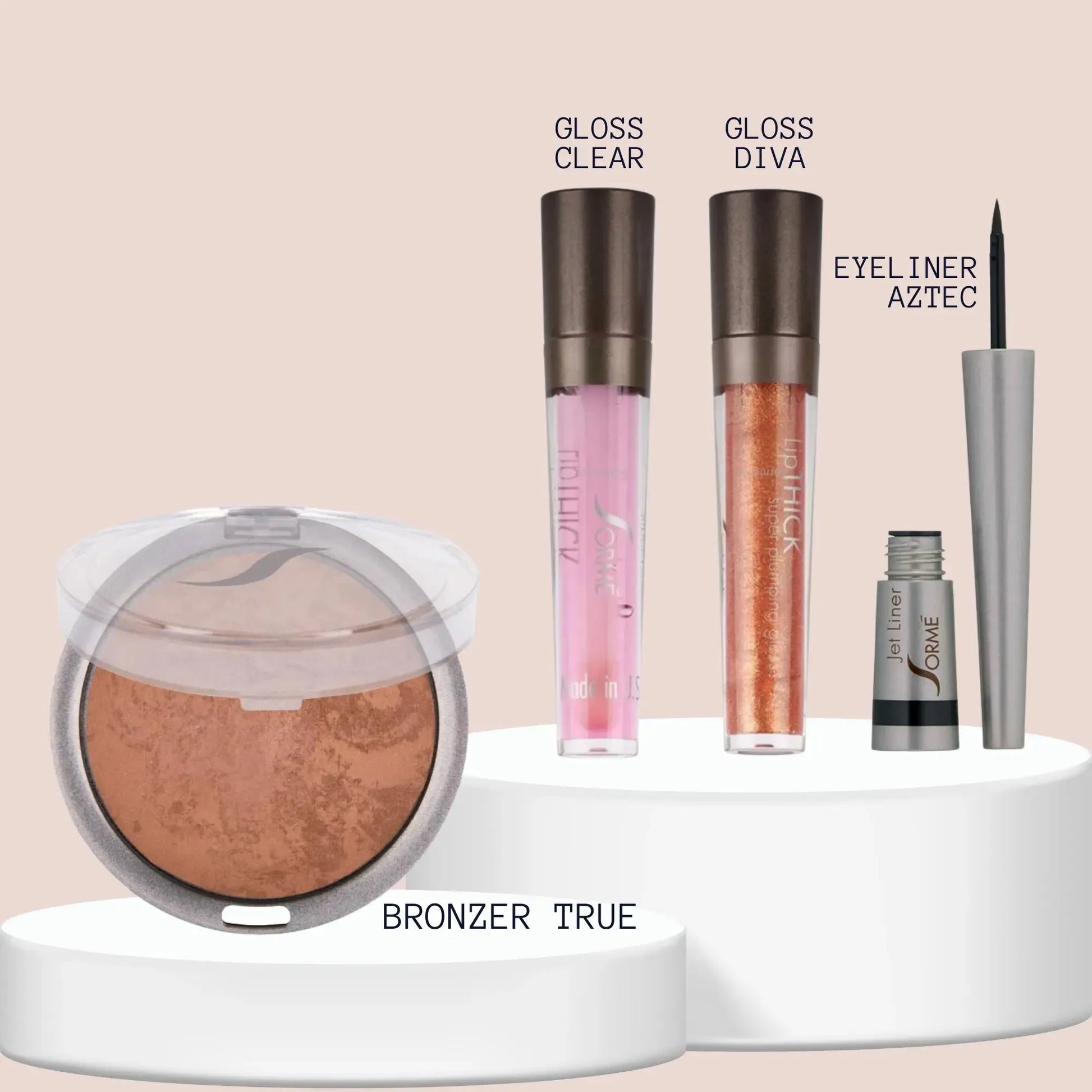 SORME Jet Liner Aztec + Labial Clear & Diva + Bronceador True Capeli