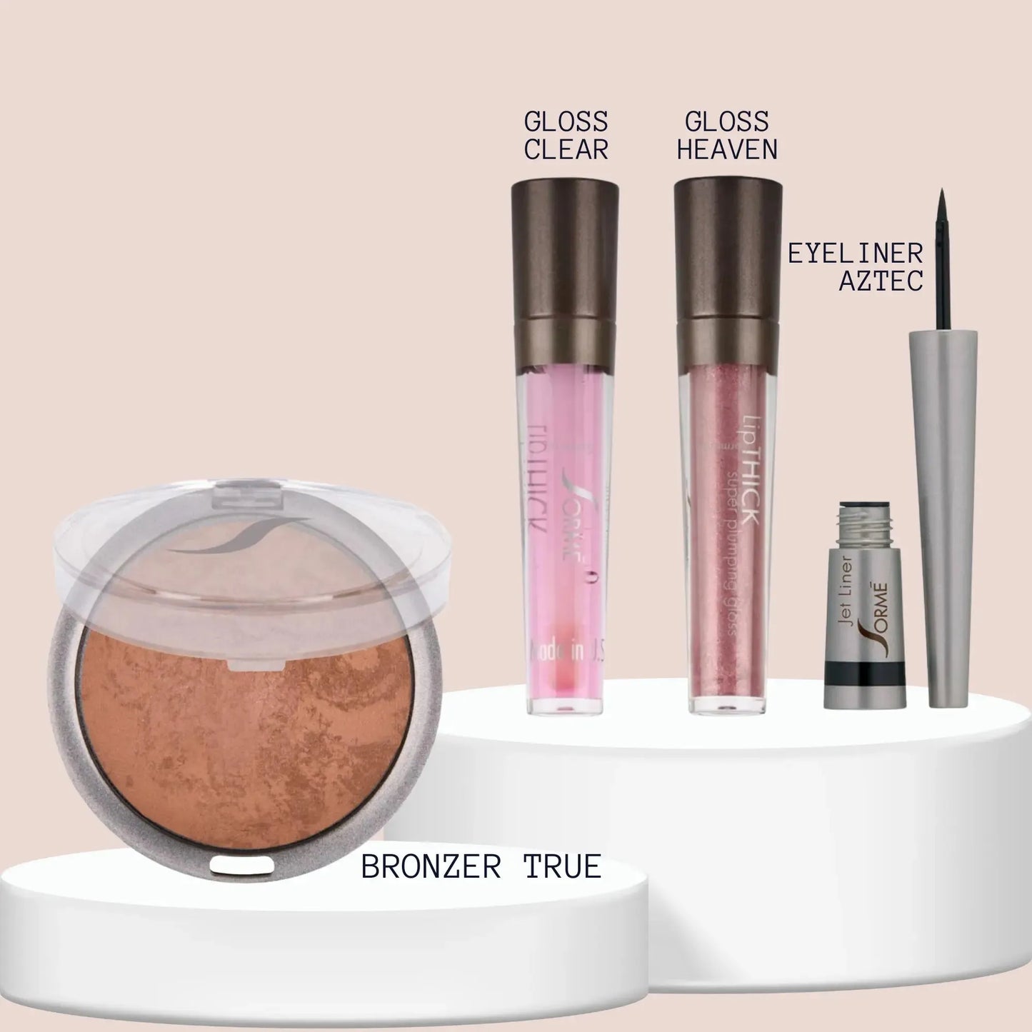 SORME Jet Liner Aztec + Labial Clear & Heaven + Bronceador True Capeli