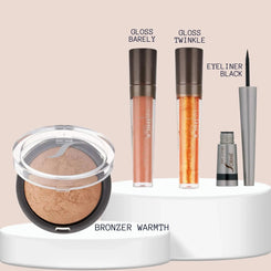 SORME Jet Liner Negro + Labial Voluminizador Barely & Twinkle + Bronceador Warmth Capeli