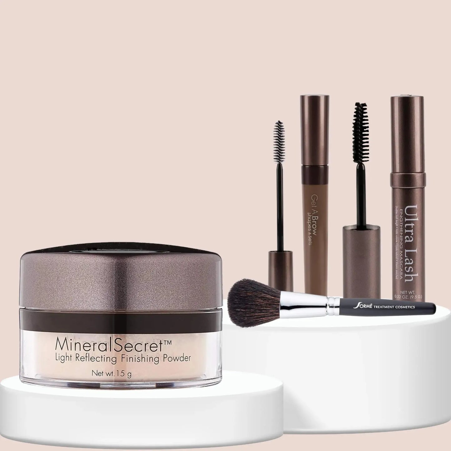 SORME Máscara Marrón Oscuro + Gel Cejas Rubio + Brocha Polvo + Polvo Citron Capeli