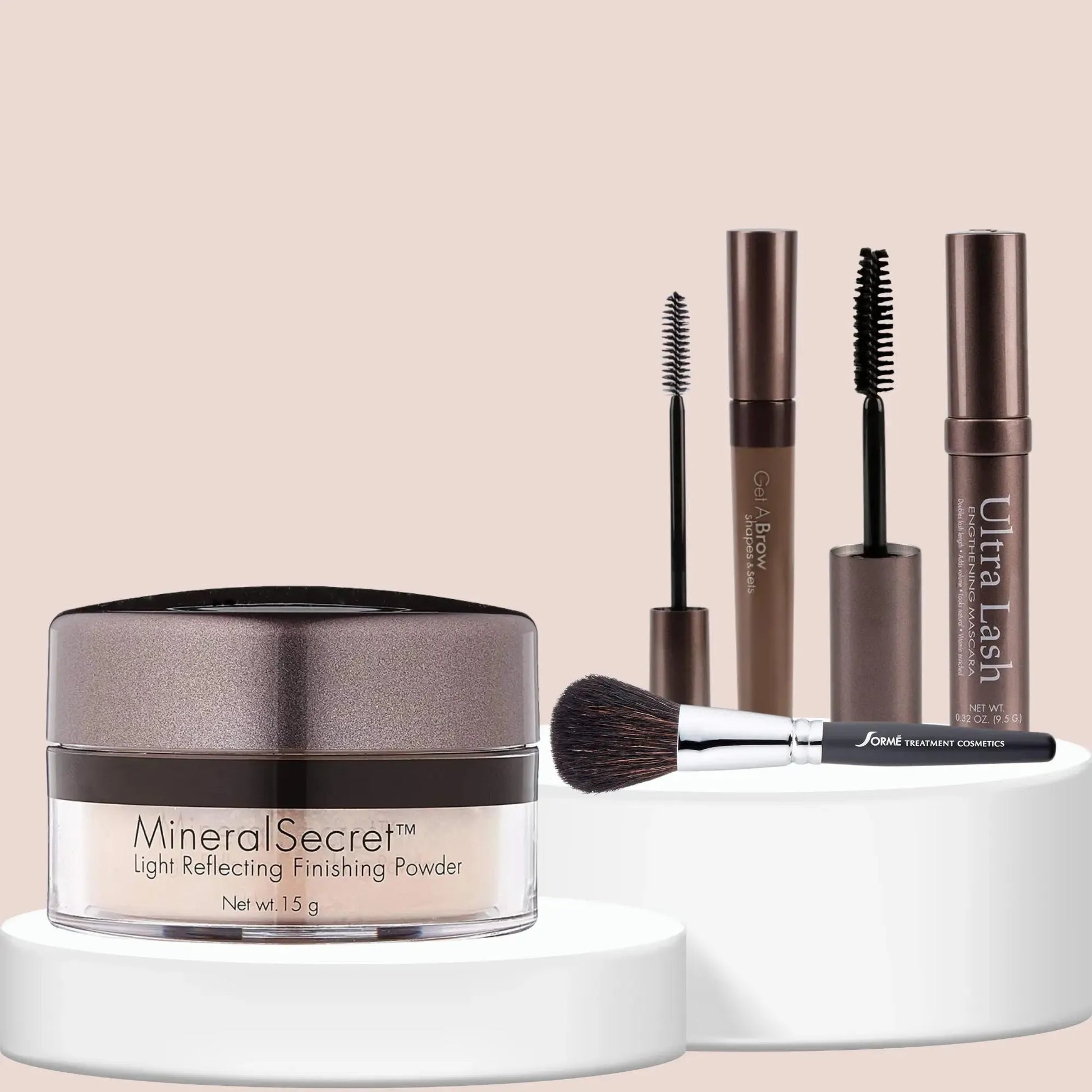 SORME Máscara Marrón Oscuro + Gel Cejas Rubio + Brocha Polvo + Polvo Citron Capeli