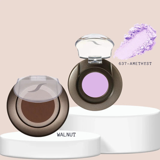 SORME: Delineador Cejas Dark Walnut + Sombra Ojos Mineral Amethyst Capeli