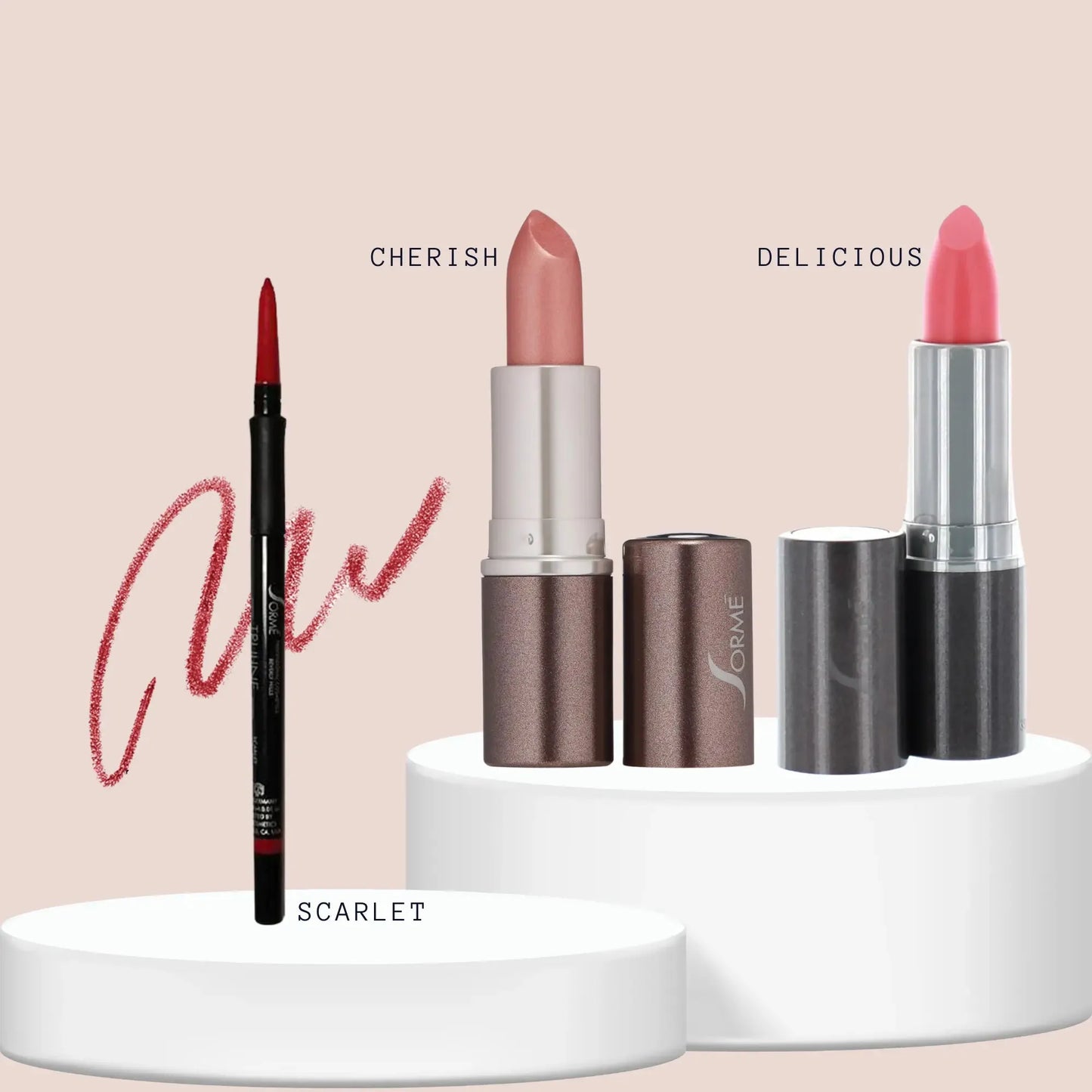 SORME: Delineador Scarlet + Labiales Minerales Cherish/Delicious Capeli