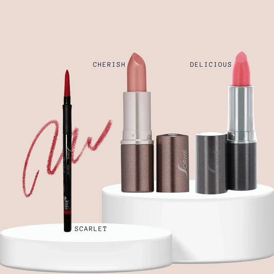SORME: Delineador Scarlet + Labiales Minerales Cherish/Delicious Capeli