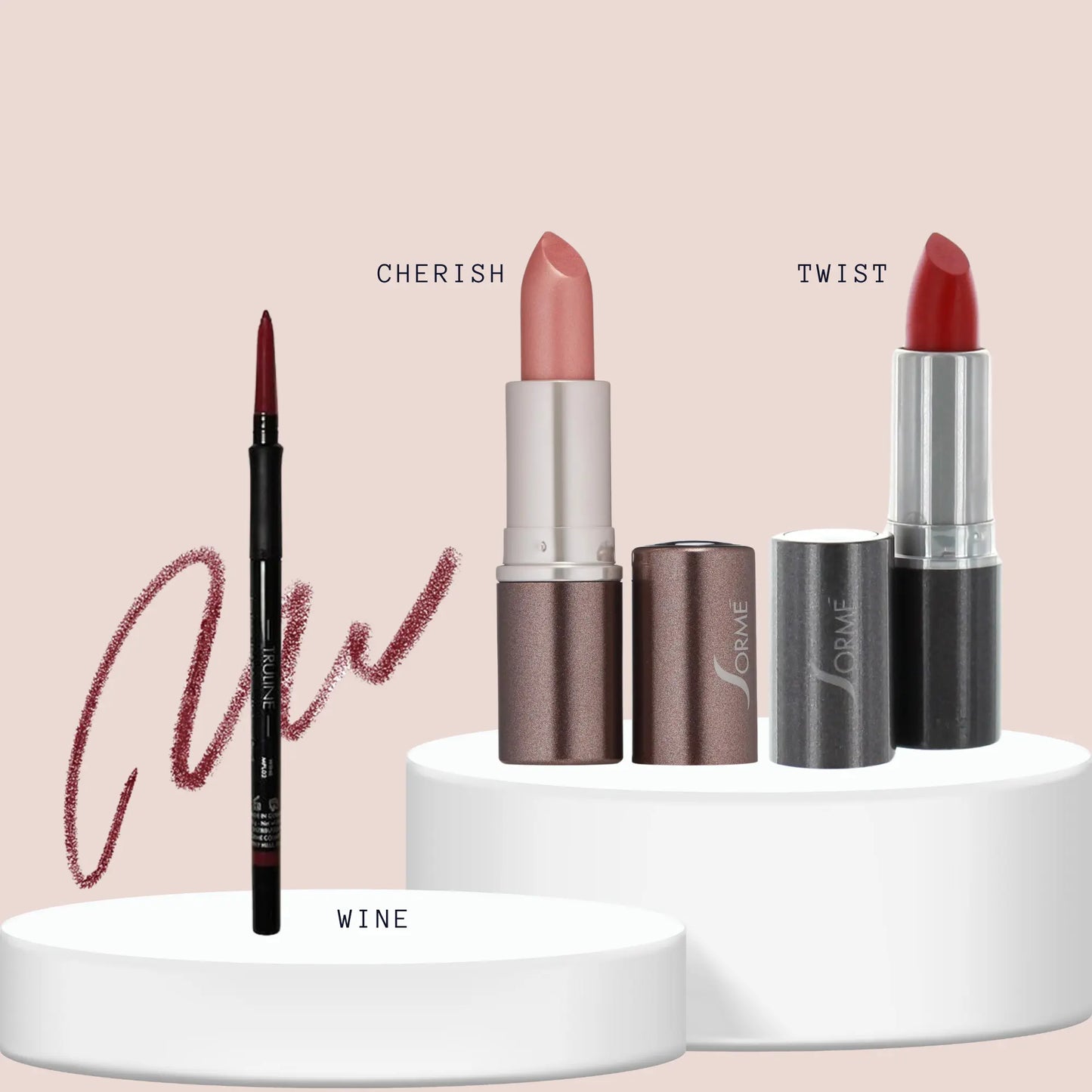 SORME: Delineador Wine + Labiales Minerales Cherish/Twist Capeli