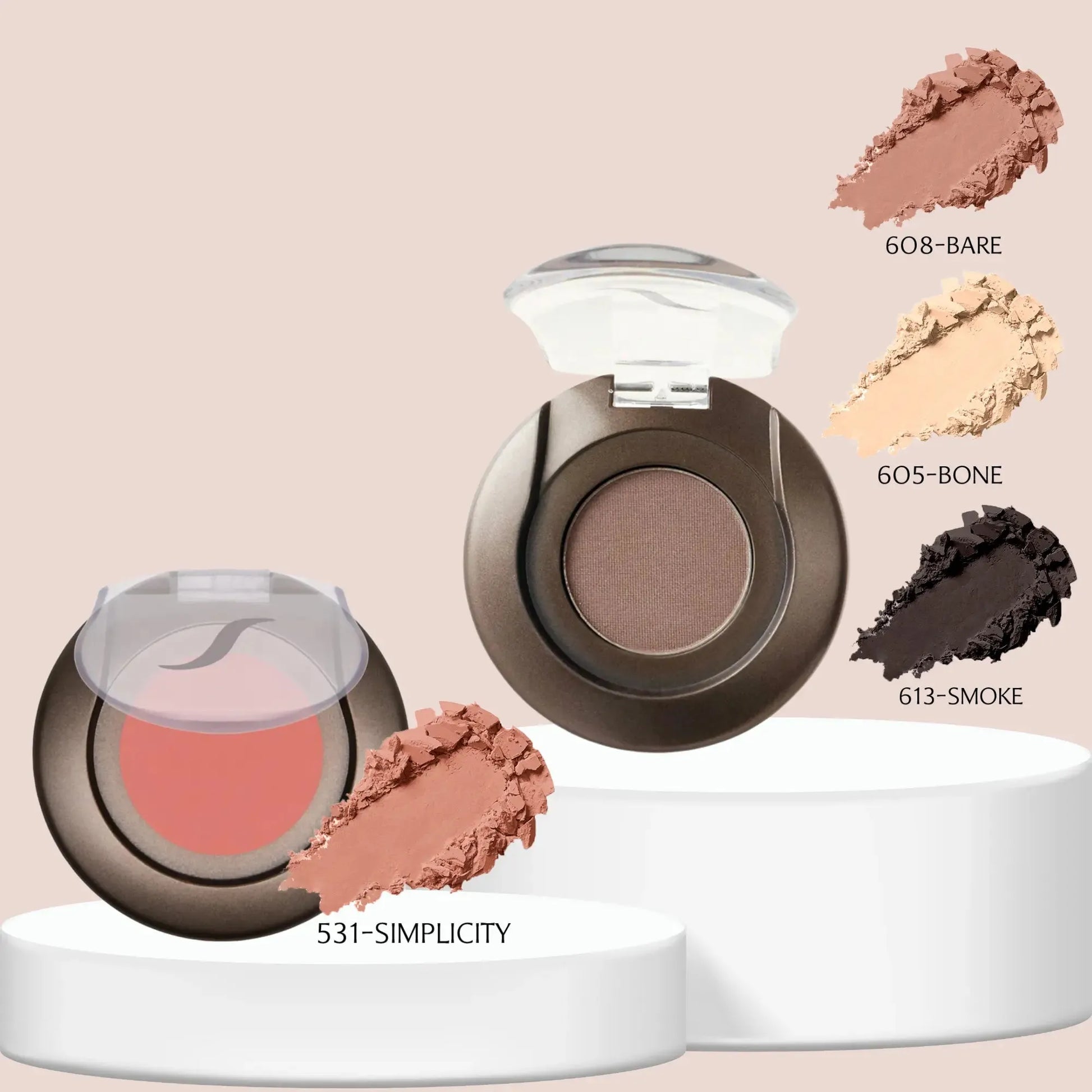 SORME: Sombras Bone/Bare/Smoke + Rubor Mineral Simplicity Capeli