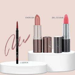 Set Labios SORME: Delineador Luster + Labiales Cherish & Delicious Capeli