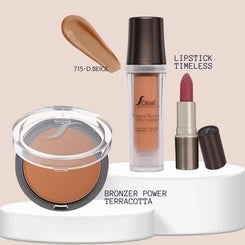Sorme Base Mineral Dark Beige + Bronceador Terracotta + Labial Timeless Capeli