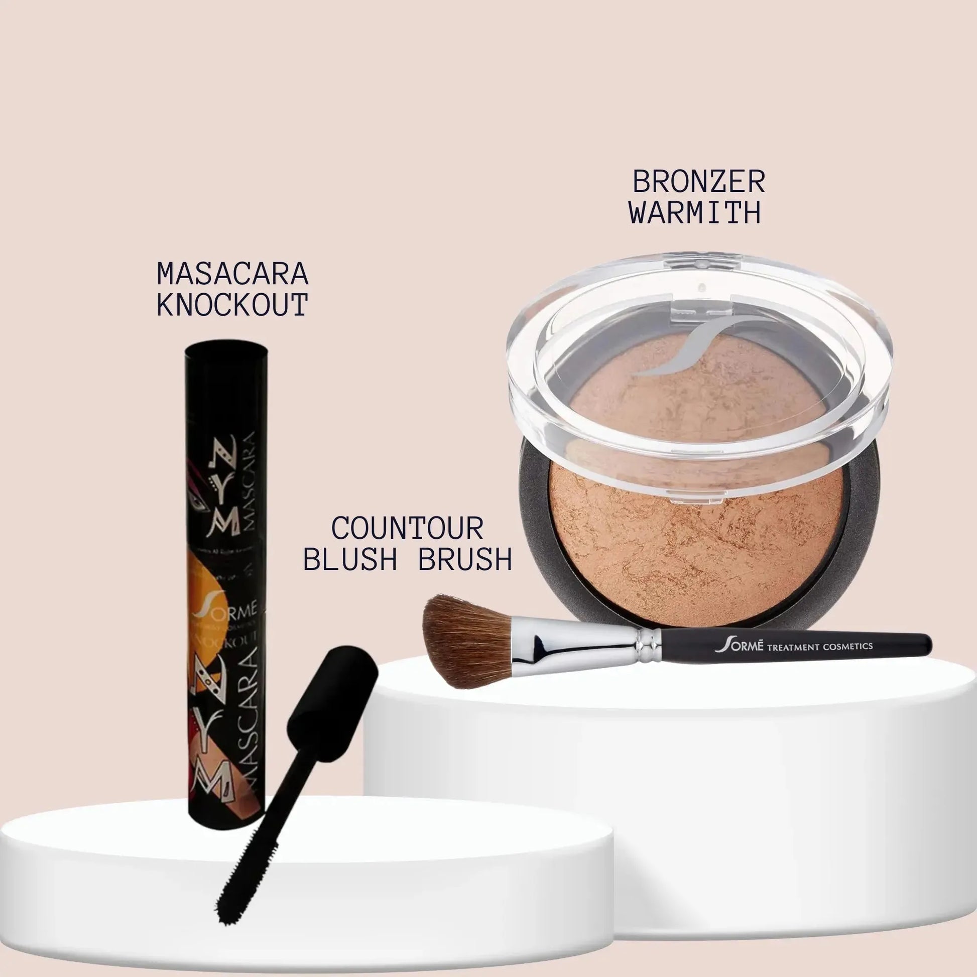 Sorme Máscara Knockout + Brocha Contorno/Rubor + Bronceador Warmth Capeli