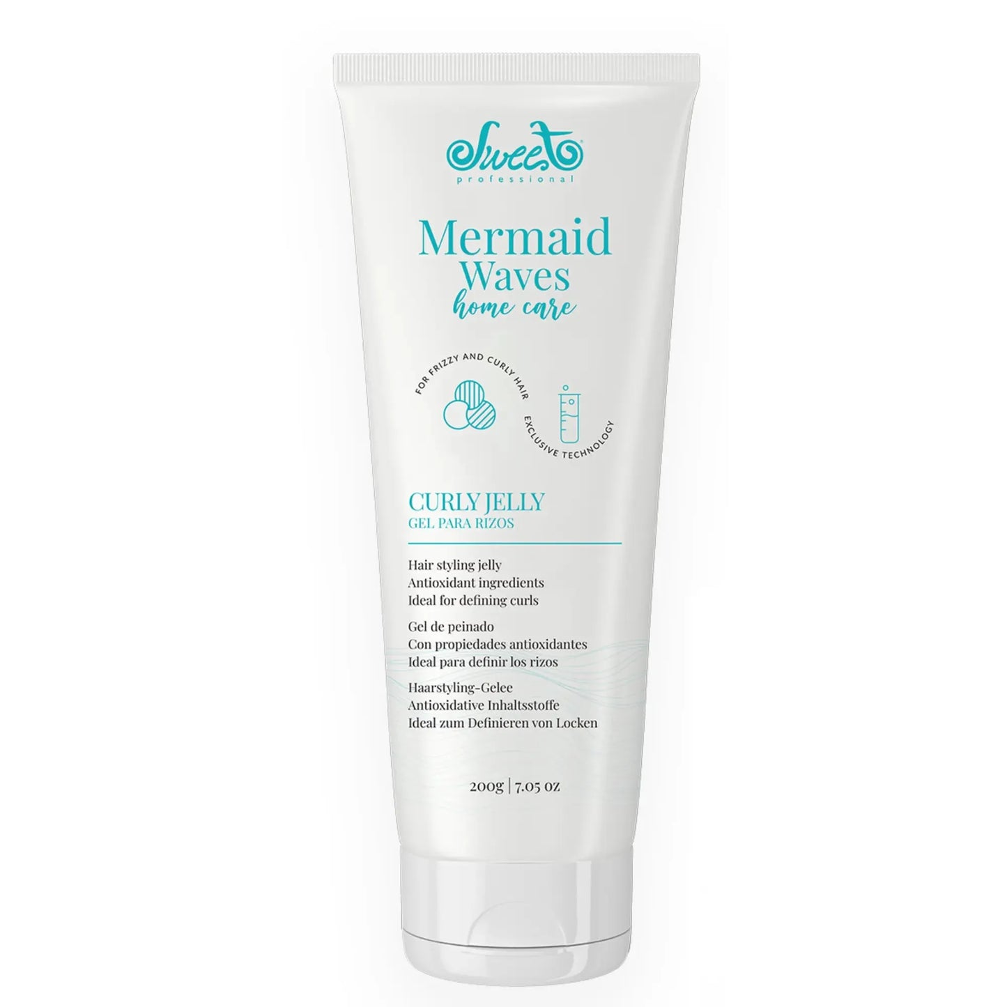 Sweet Professional Mermaid Waves Curly Jelly 230 ML, Gel para el cabello ondulado Capeli