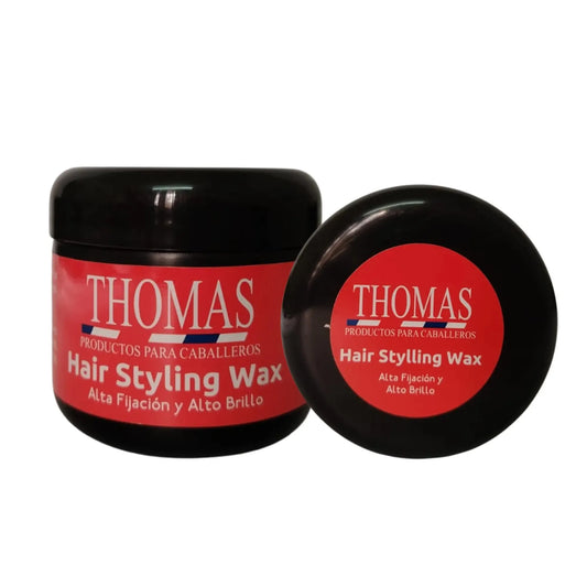 Thomas Hair Styling Wax 4 onzas: Cera De Fijación Alta y Brillo Intenso Capeli