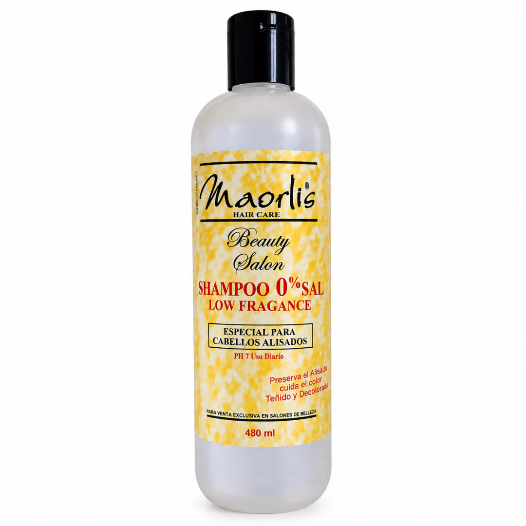 Maorlis Shampoo 0 % Sal 16 Oz: Sin sal, ideal para cabello alisado o decolorado