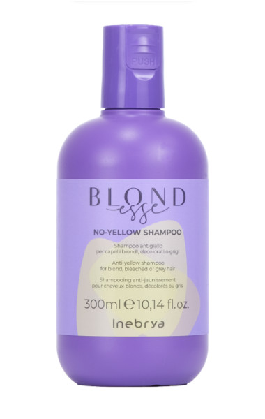 Inebrya - Shampoo Blondesse No Yellow 300 ml – Función Anti-Amarillo.
